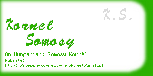 kornel somosy business card