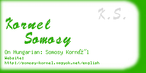 kornel somosy business card